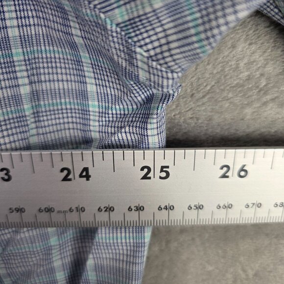 Mens Calvin Klein Slim Fit 4-Way Stretch Plaid Shirt Button Up Size 17-17.5 - Picture 7 of 9